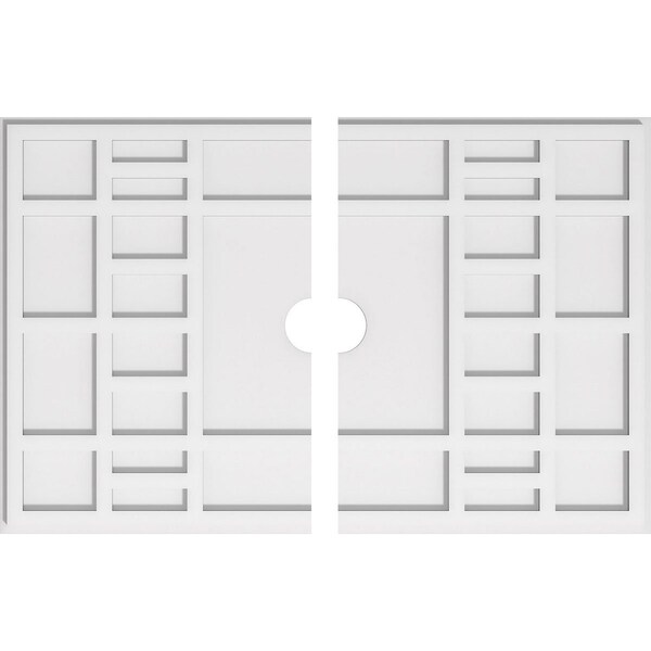 Ekena Millwork Beaux Architectural Grde PVC Ceiling Medallion, 34"W x 22 5/8"H x 3"ID x 11 3/4"C x 1"P, Two-Piece CMP34X22BX2-03000 - main